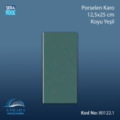 Porselen Karo 12,5x25 cm Koyu Yeşil
