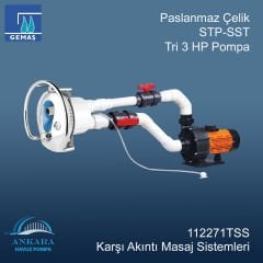Paslanmaz Çelik STP-SST Karşı Akıntı Masaj Sistemi Tri 3HP Pompa