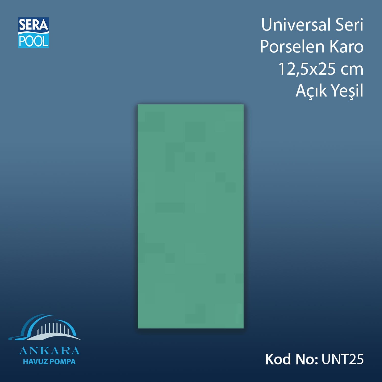 Universal Seri Porselen Karo 12,5x25cm Açık Yeşil (m² ile satın alma)