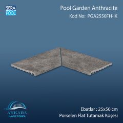 Pool Garden Anthracite 25x50 cm 90° İç Köşe Porselen Flat Tutamak Köşeleri