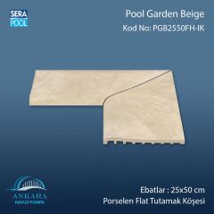 Pool Garden Beige 25x50 cm 90° İç Köşe Porselen Flat Tutamak Köşeleri