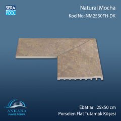 Natural Mocha 25x50 cm 90° İç Köşe Porselen Flat Tutamak Köşeleri