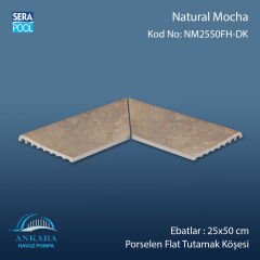 Natural Mocha 25x50 cm 90° İç Köşe Porselen Flat Tutamak Köşeleri
