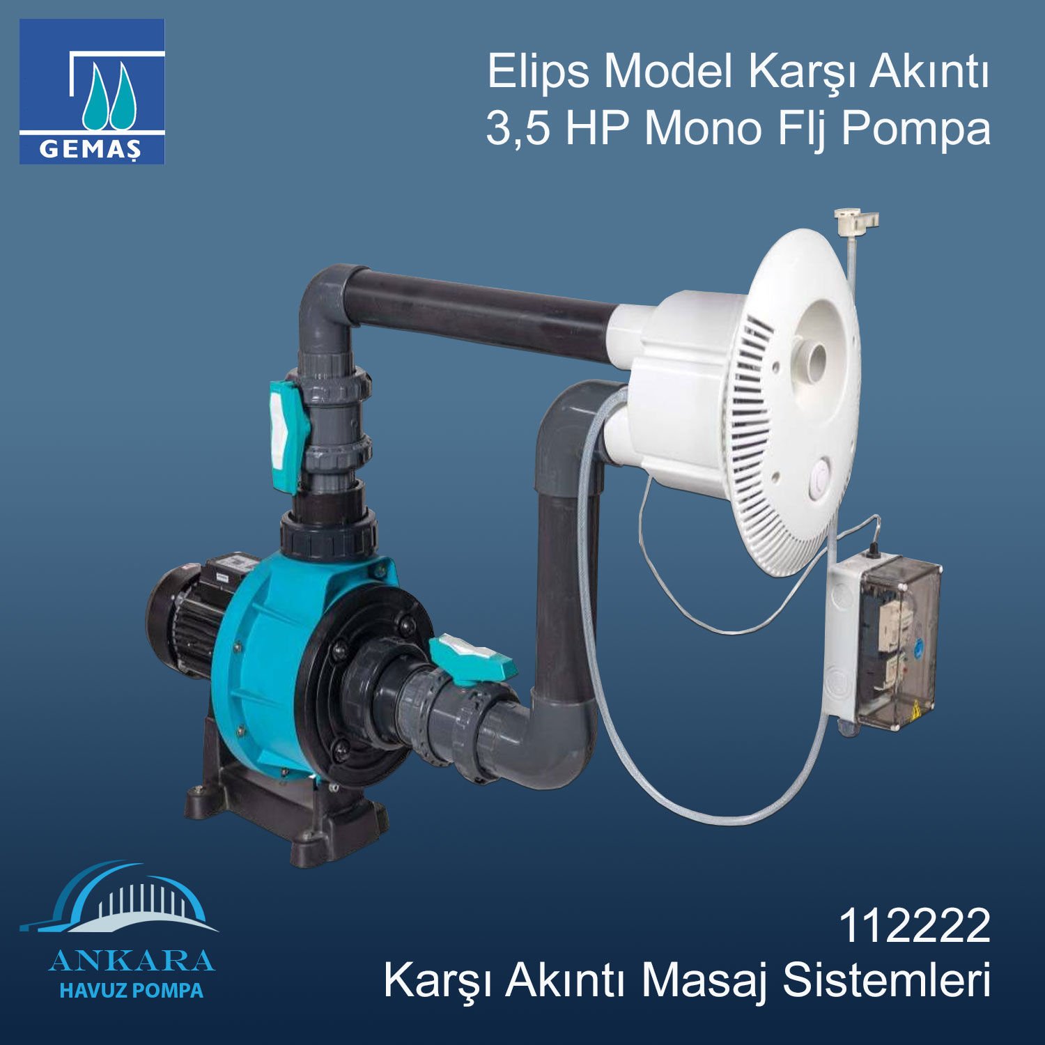 Elips Model Karşı Akıntı 3,5 HP Mono Flj Pompa
