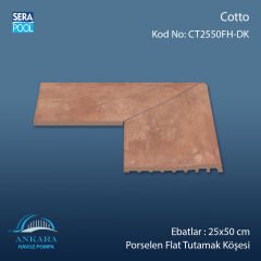 Cotto 25x50 cm 90° İç Köşe Porselen Flat Tutamak Köşeleri