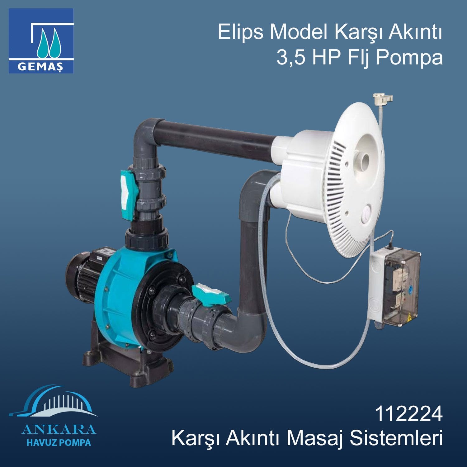 Elips Model Karşı Akıntı 3,5 HP Flj Pompa