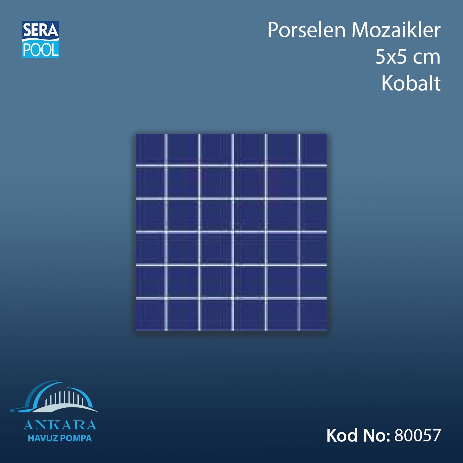 Porselen Mozaik 5x5 cm Kobalt (m² ile satın alma)