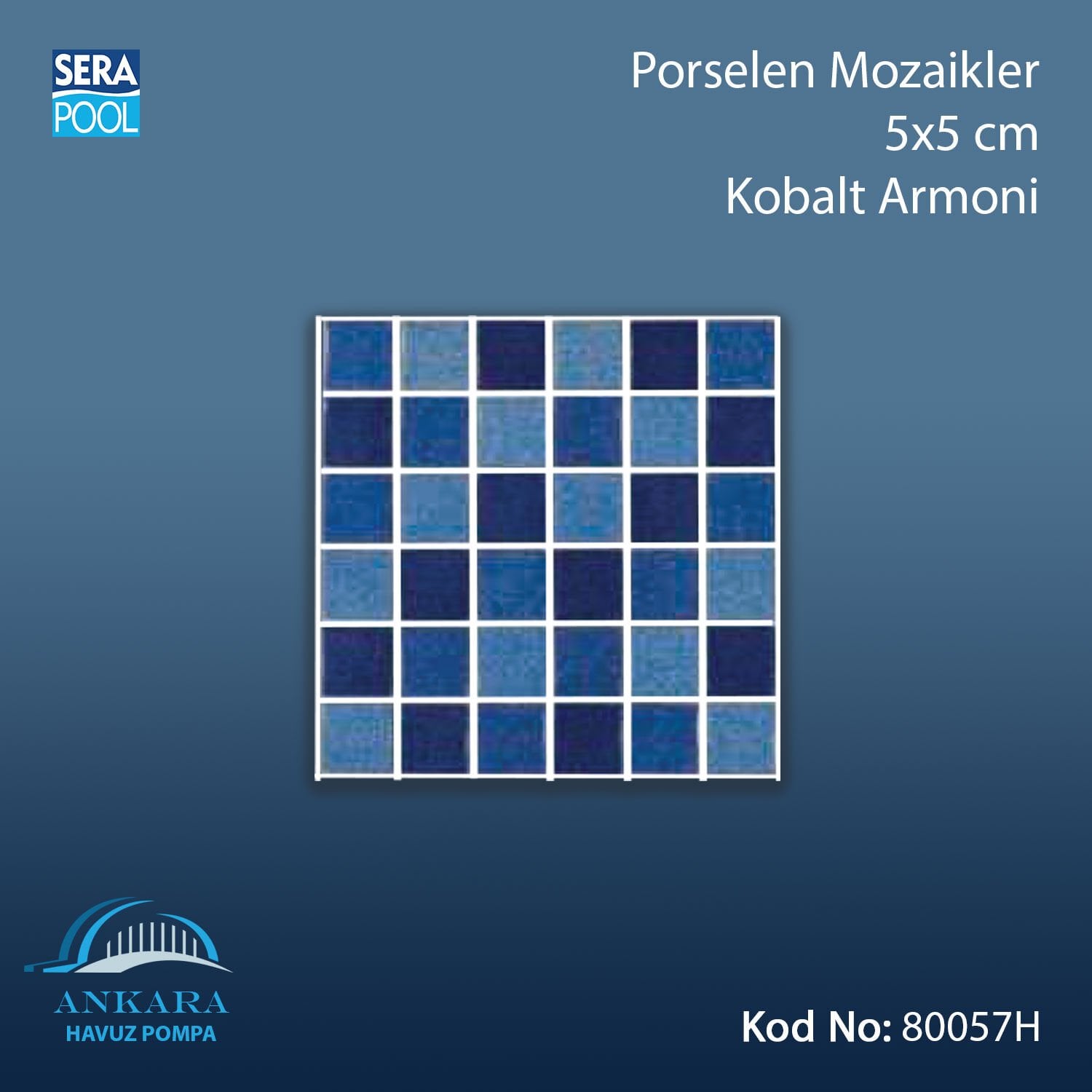 Porselen Mozaik 5x5 cm Kobalt Armoni (m² ile satın alma)