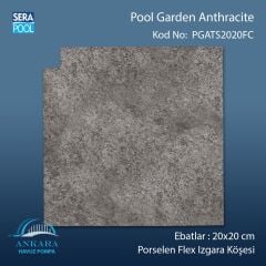Pool Garden Anthracite 20x20 cm Flex Izgara Köşeleri