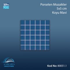 Porselen Mozaik 5x5 cm Koyu Mavi (m² ile satın alma)