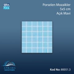 Porselen Mozaik 5x5 cm Açık Mavi (m² ile satın alma)
