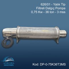 626/01 - Yatık Tip Filtreli Dalgıç Pompa - 0,75 Kw - 36 ton - 3 mss