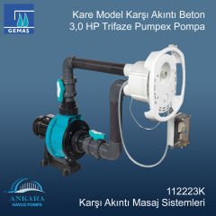 Kare Model Karşı Akıntı Beton 3,0 HP Trifaze Pumpex Pompa