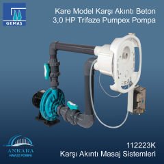 Kare Model Karşı Akıntı Beton 3,0 HP Trifaze Pumpex Pompa