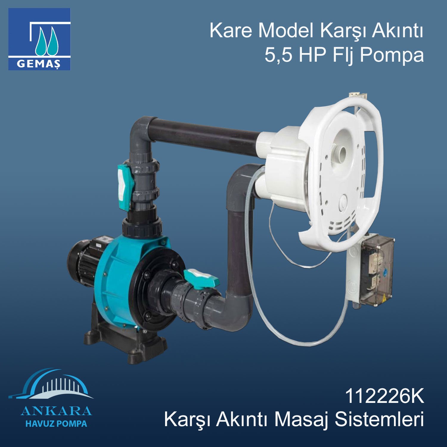 Kare Model Karşı Akıntı 5,5 HP Flj Pompa