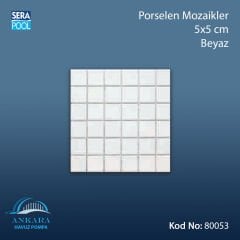 Porselen Mozaik 5x5 cm Beyaz (m² ile satın alma)