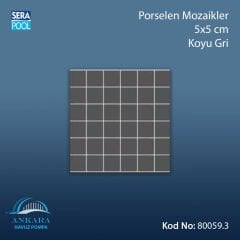 Porselen Mozaik 5x5 cm Koyu Gri (m² ile satın alma)