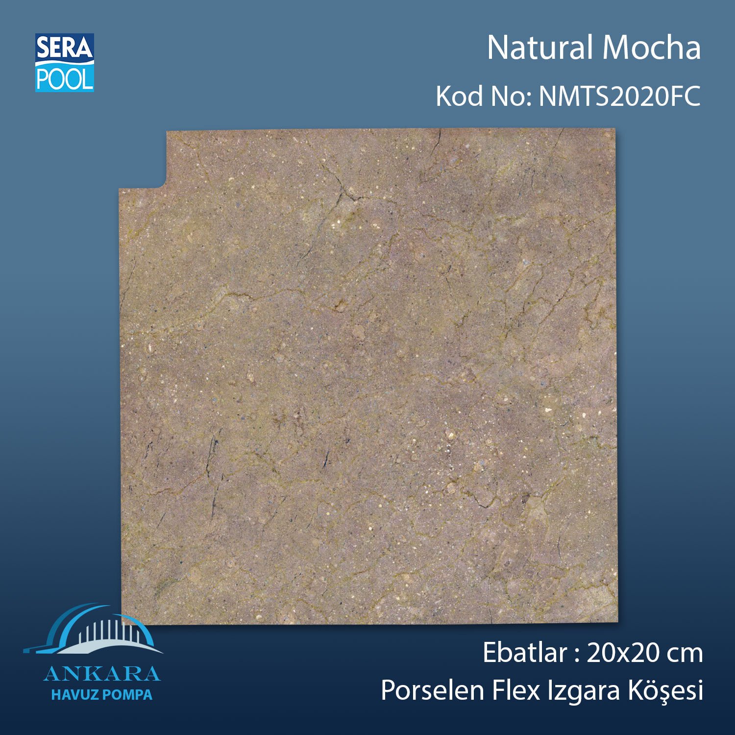 Natural Mocha 20x20 cm Flex Izgara Köşeleri