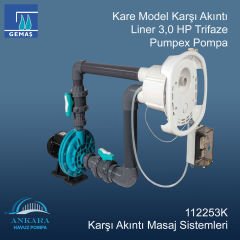 Kare Model Karşı Akıntı Liner 3,0 HP Trifaze Pumpex Pompa
