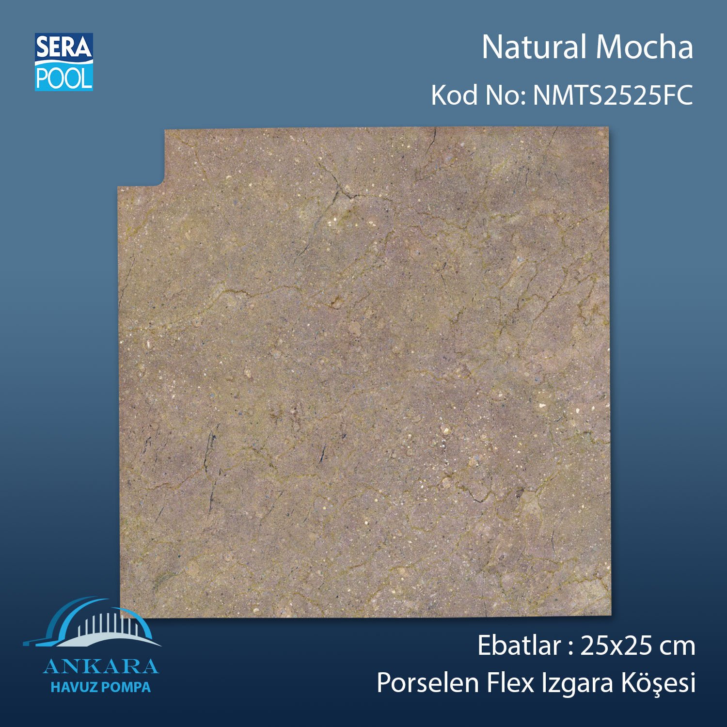 Natural Mocha 25x25 cm Flex Izgara Köşeleri