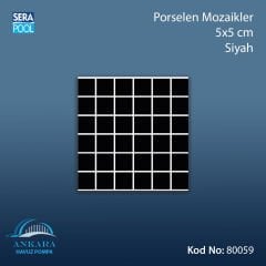 Porselen Mozaik 5x5 cm Siyah (m² ile satın alma)