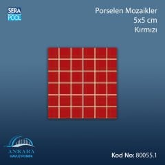 Porselen Mozaik 5x5 cm Kırmızı (m² ile satın alma)