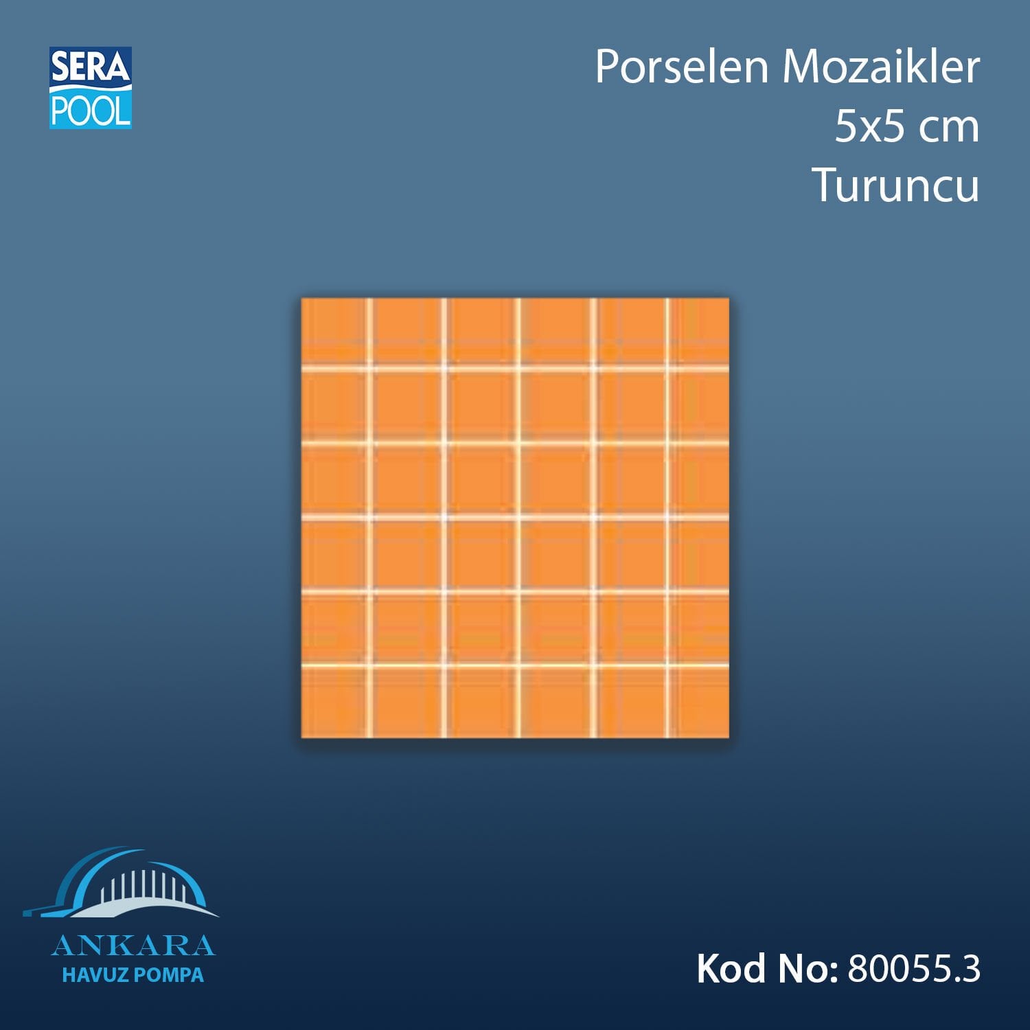 Porselen Mozaik 5x5 cm Turuncu (m² ile satın alma)