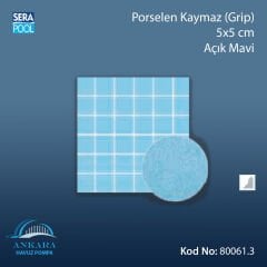 Porselen Kaymaz (Grip) 5x5 cm Açık Mavi (m² ile satın alma)