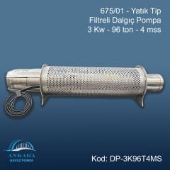 675/01 - Yatık Tip Filtreli Dalgıç Pompa - 3 Kw - 96 ton - 4 mss