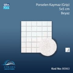 Porselen Kaymaz (Grip) 5x5 cm Beyaz (m² ile satın alma)