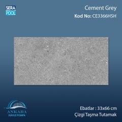Cement Grey 33x66x1,80 cm Çizgi Taşma Tutamak