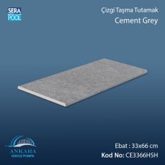Cement Grey 33x66x1,80 cm Çizgi Taşma Tutamak