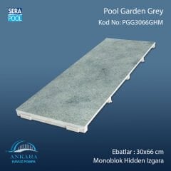 Pool Garden Grey 33x66 cm Monoblok Hidden Izgara