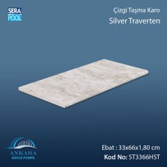 Silver Traverten 33x66x1,80 cm Çizgi Taşma Karo