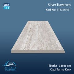 Silver Traverten 33x66x1,80 cm Çizgi Taşma Karo