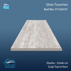 Silver Traverten 33x66x1,80 cm Çizgi Taşma Karo