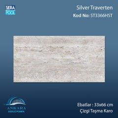 Silver Traverten 33x66x1,80 cm Çizgi Taşma Karo