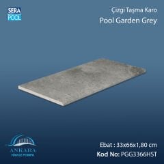 Pool Garden Grey 33x66x1,80 cm Çizgi Taşma Karo
