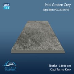 Pool Greden Grey 33x66x1,80 cm Çizgi Taşma Karo