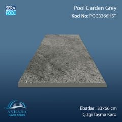 Pool Garden Grey 33x66x1,80 cm Çizgi Taşma Karo