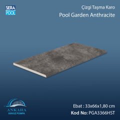 Pool Garden Anthracite 33x66x1,80 cm Çizgi Taşma Karo