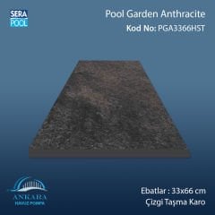 Pool Garden Anthracite 33x66x1,80 cm Çizgi Taşma Karo