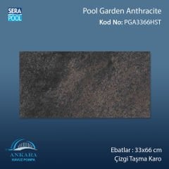 Pool Garden Anthracite 33x66x1,80 cm Çizgi Taşma Karo
