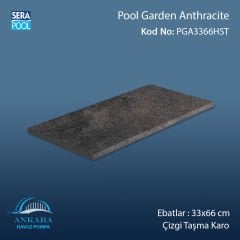 Pool Garden Anthracite 33x66x1,80 cm Çizgi Taşma Karo