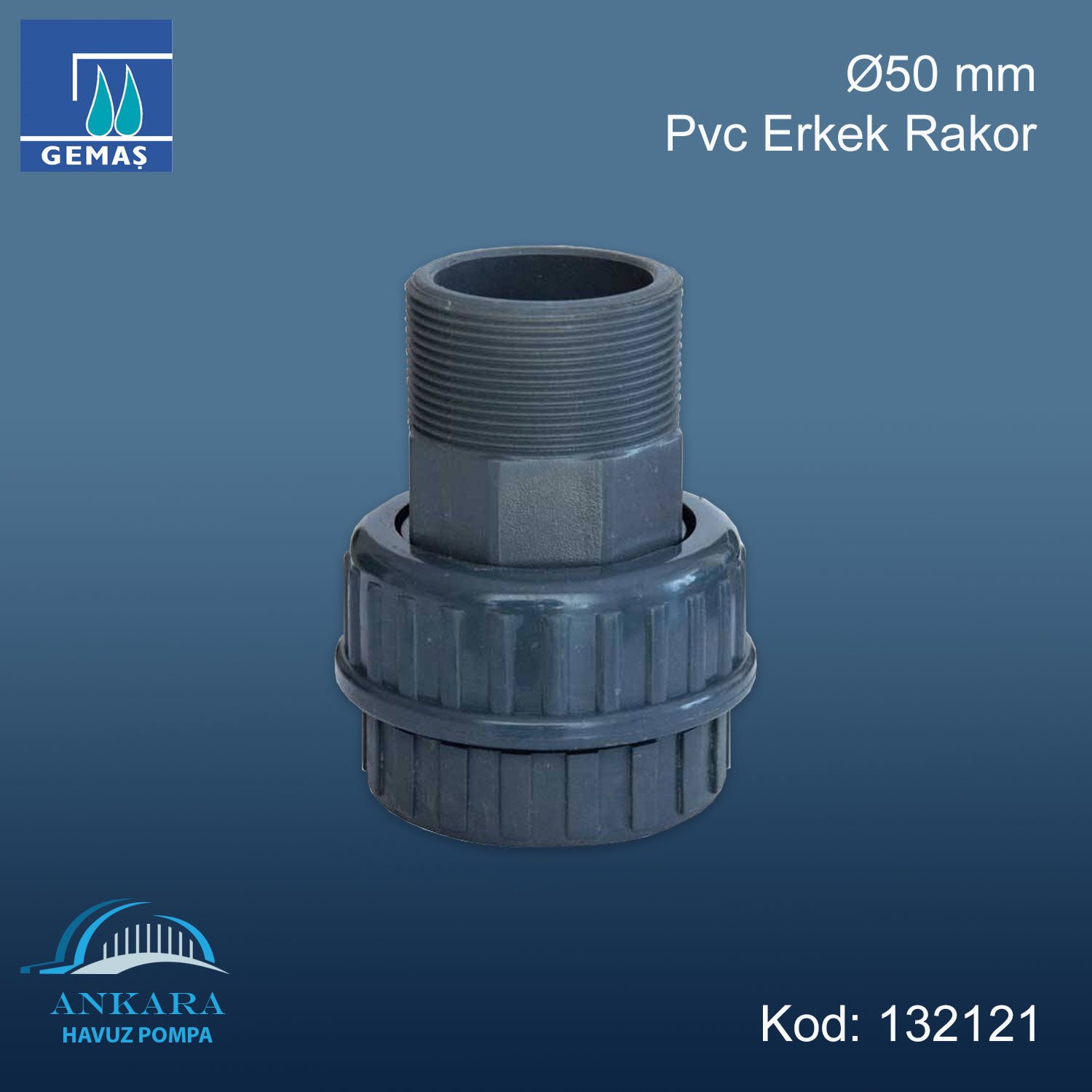 Ø50 mm Pvc Erkek Rakor
