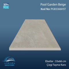 Pool Garden Beige 33x66x1,80 cm Çizgi Taşma Karo