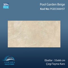 Pool Garden Beige 33x66x1,80 cm Çizgi Taşma Karo