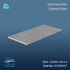 Cement Grey 33x66x1,80 cm Çizgi Taşma Karo