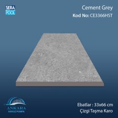 Cement Grey 33x66x1,80 cm Çizgi Taşma Karo