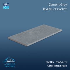 Cement Grey 33x66x1,80 cm Çizgi Taşma Karo